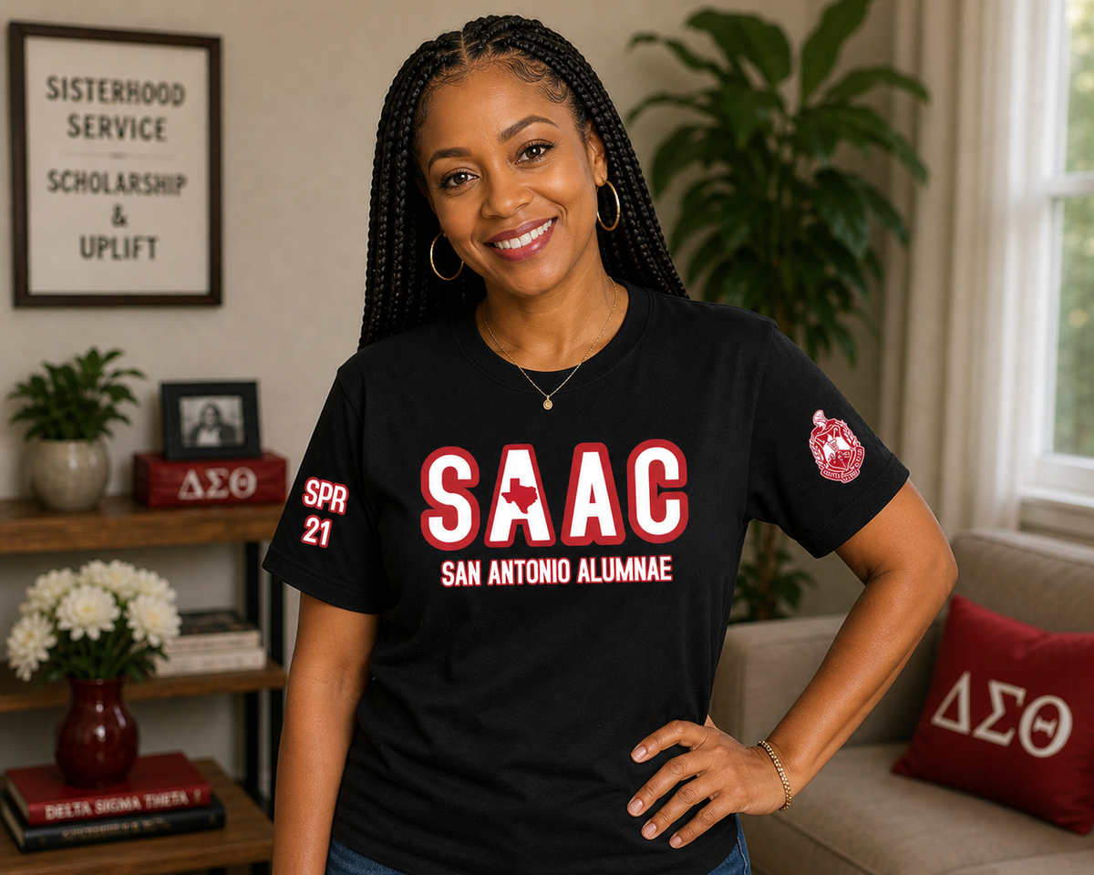 EXCLUSIVE – CUSTOM TSHIRT -  SAN ANTONIO (TX) ALUMNAE CHAPTER -  SPRING 2021