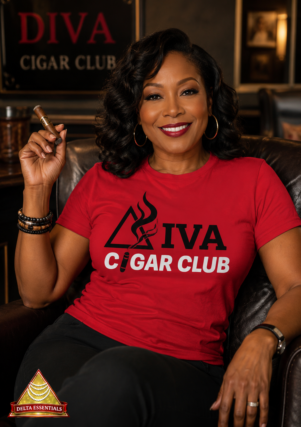 Diva Cigar Club Tshirt - RED DriFit