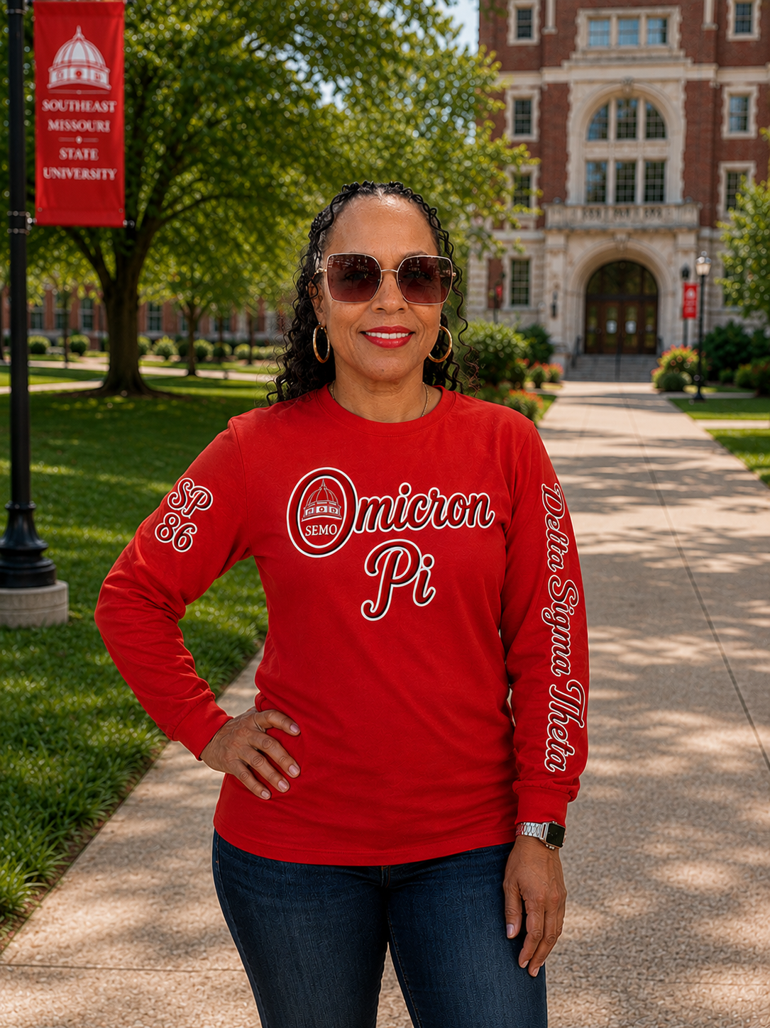 OMICRON PI - Long Sleeve Custom Tshirt