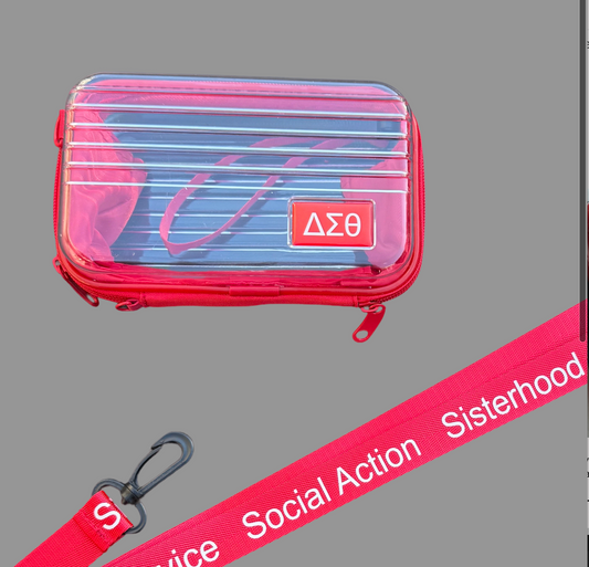 Clear Crossbody Purse - Sisterhood/Scholarship/Service/Social Action